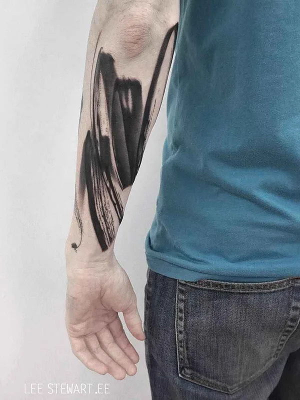 black abstract tattoo on forearm #18424 | Tattoo Artist Lee Stewart
