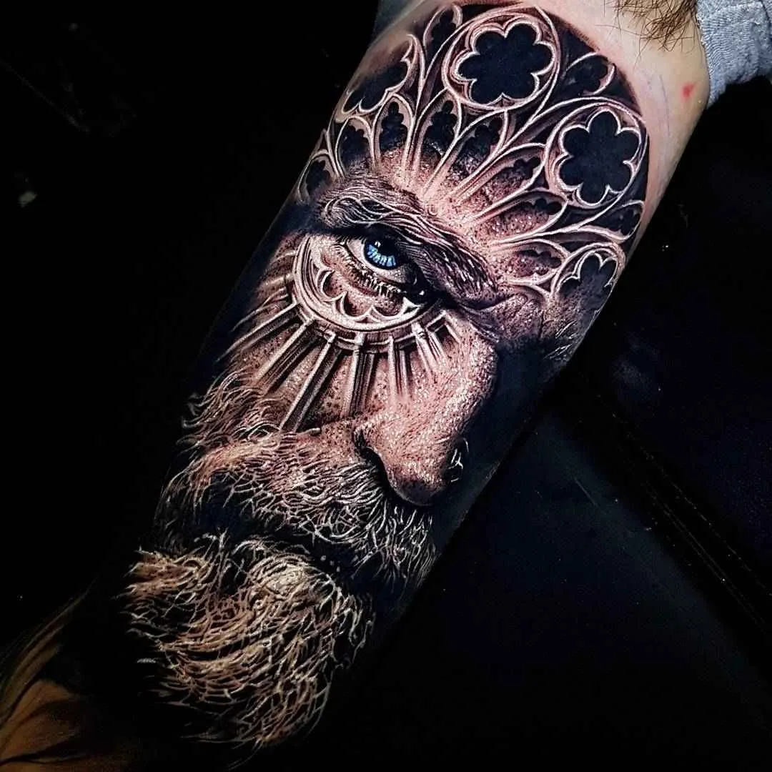 Artista di tatui Benji Roketlauncha Ortega crea stili neri e grigi e realismo del ritratto a colori, surrealismo | Sydney, Australia