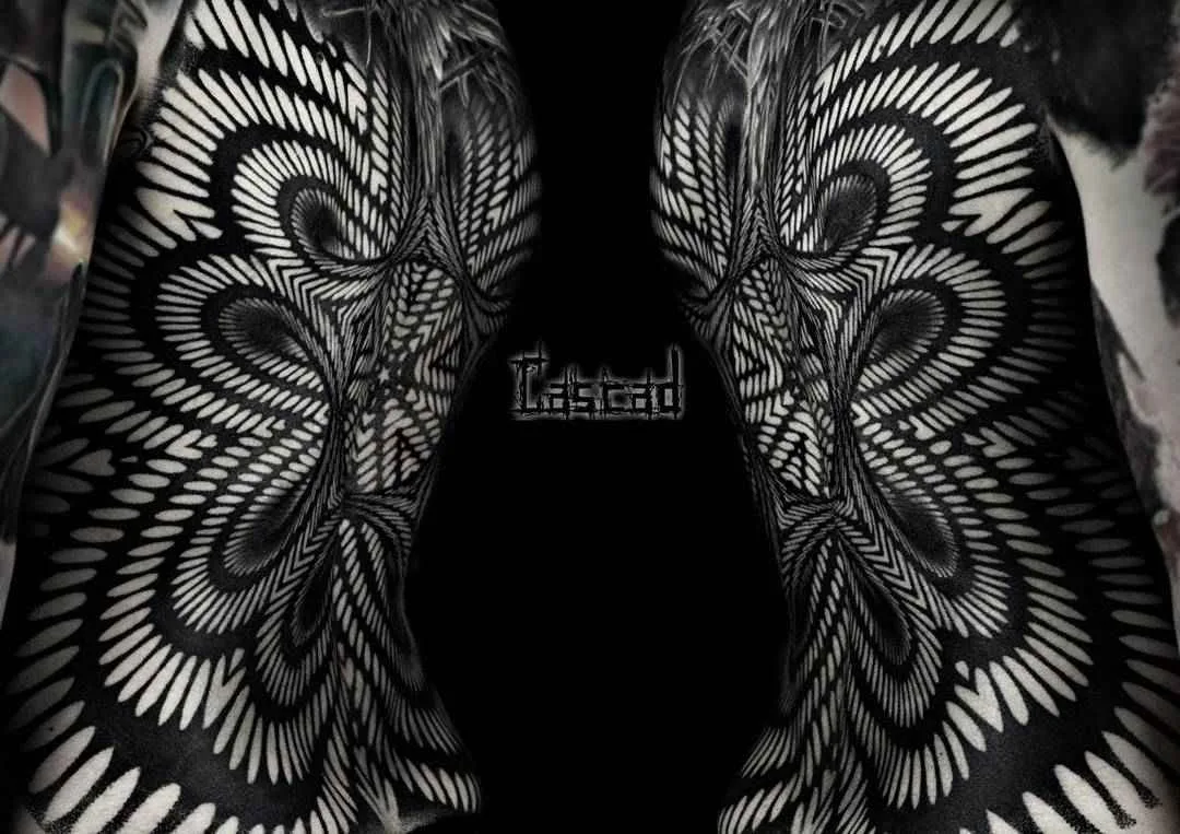 Artista di tatuaggi Ilya Sascad Kandaurov, stile autore blackwork ornamentale tatuaggio | Russia