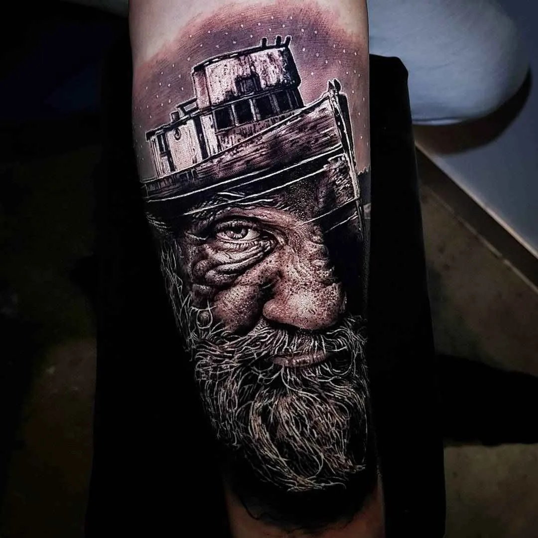 Artista di tatui Benji Roketlauncha Ortega crea stili neri e grigi e realismo del ritratto a colori, surrealismo | Sydney, Australia