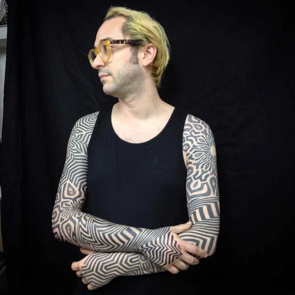 Geometric Geometric patterns tattoo on Full Sleeve