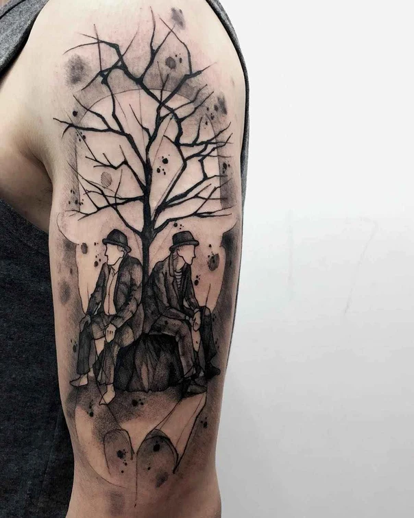 Sketch Tree, People tattoo on Upper Arm