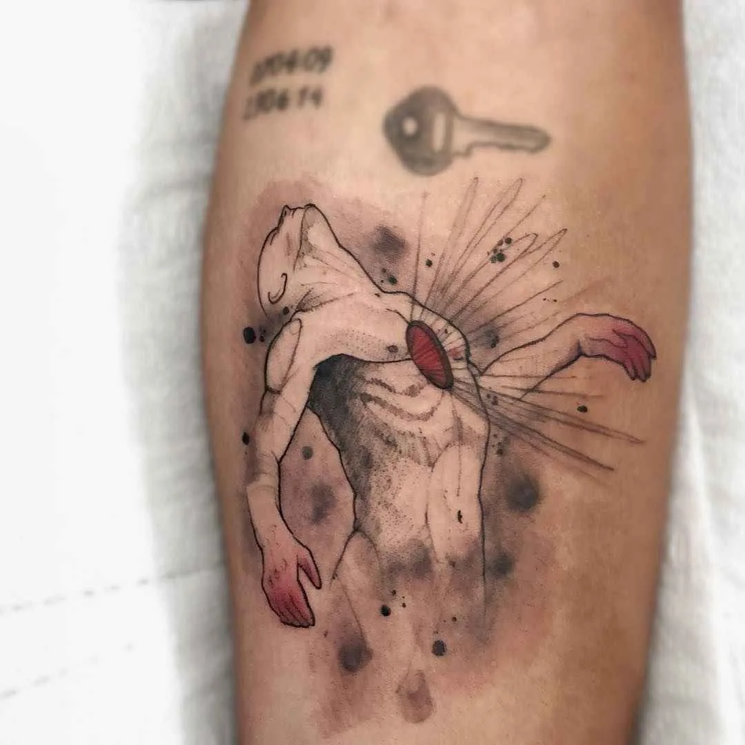 Tattoo artist Felipe Mello authors color, black sketch watercolor tattoo | Brazil