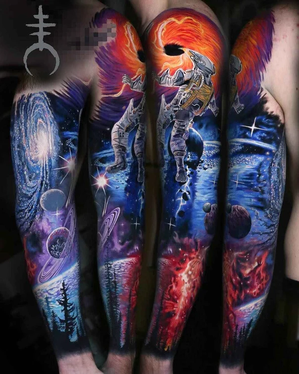 Realism Space, Galaxy tattoo on Full Sleeve