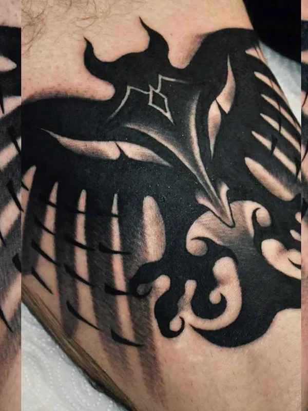 black blackwork 纹身 在 calf #18751 | 纹身师 Marcin Aleksander Surowiec