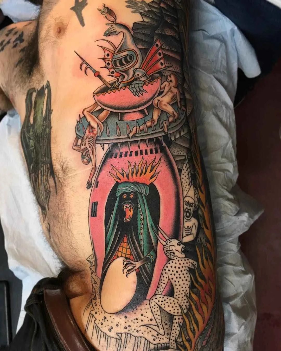 Tattoo artist Gregory Whitehead authors style color traditional tattoo | USA