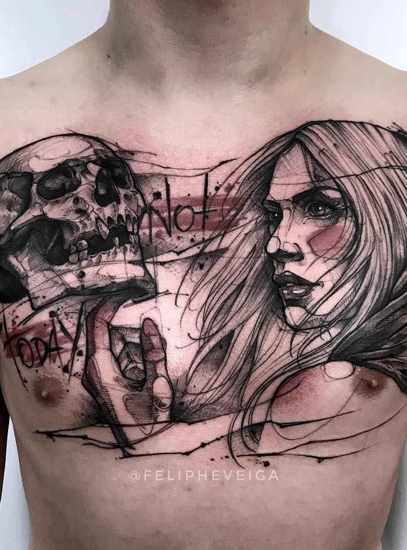 Sketch de tatuagem por Feliphe Veiga