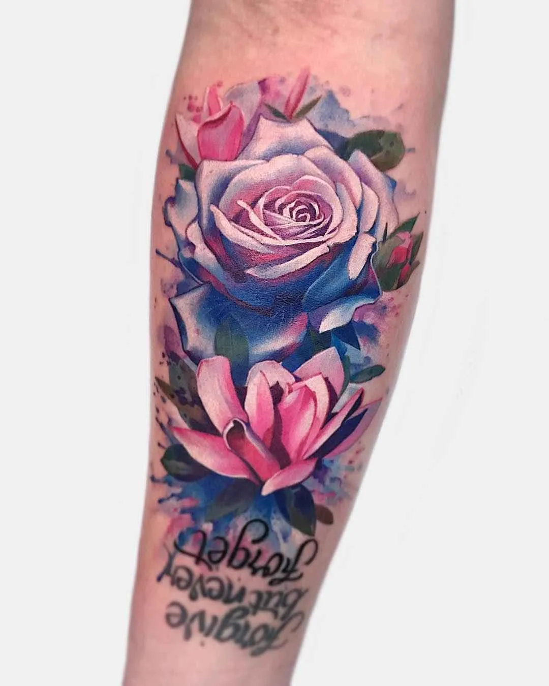 Tattoo artist Janice Bao Bao color authors style illustrative neo traditional tattoo for girls, flowers | Canada