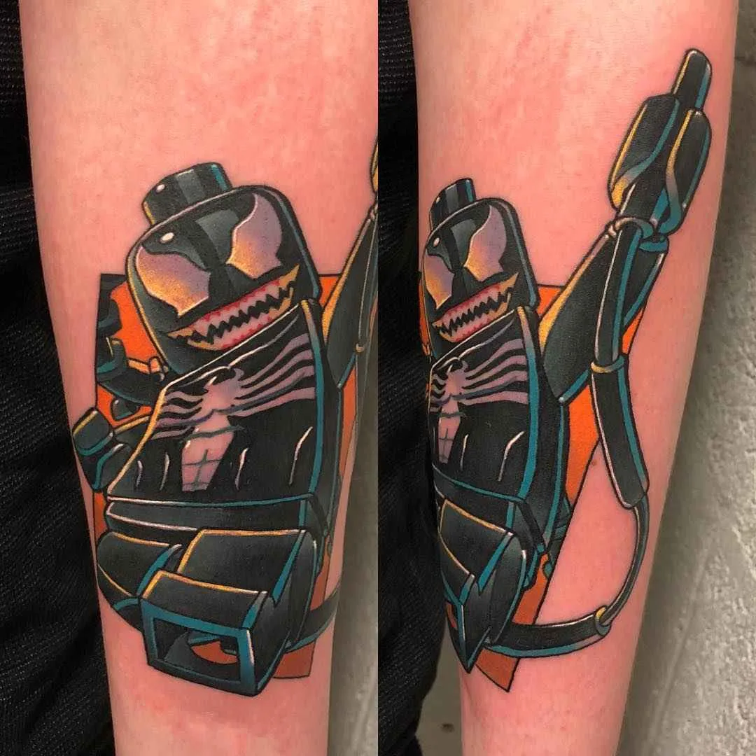 Tattoo artist Andy Walker authors color new school tattoo | England