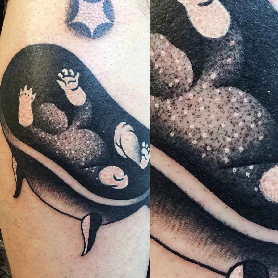 Tatuador Marcin Aleksander Surowiec autoriza estilo tatuagem colorida e preto e branco, arte tatuagem contemporânea | Polônia