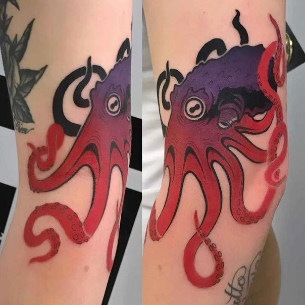Illustrative Octopus tattoo on Forearm