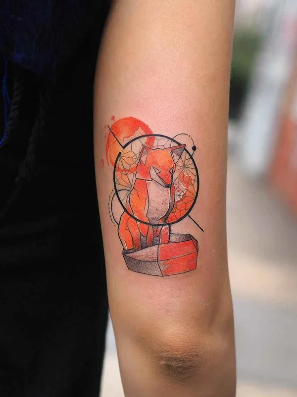 color geometric 纹身 在 forearm #18540 | 纹身师 Baris Yesilbas