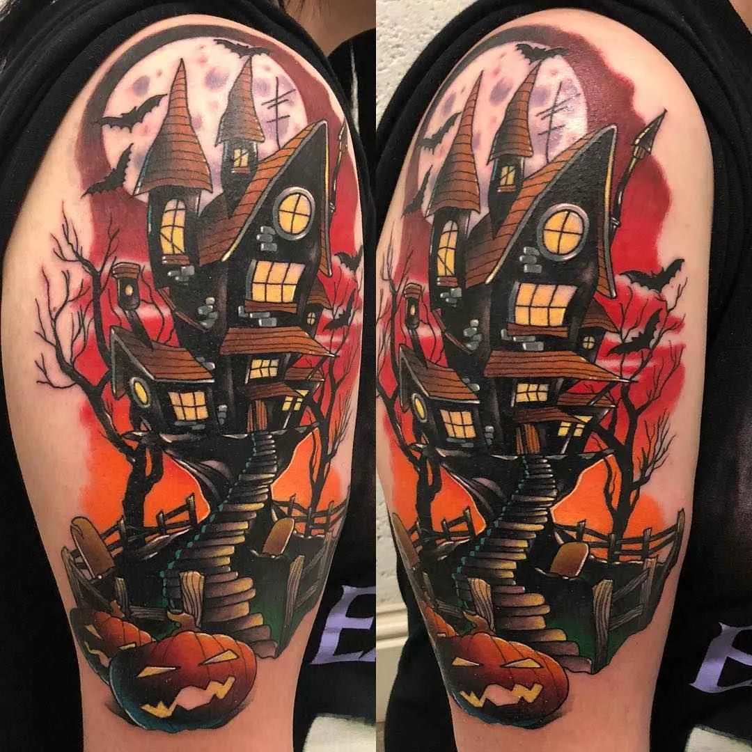 Tattoo artist Andy Walker authors color new school tattoo | England