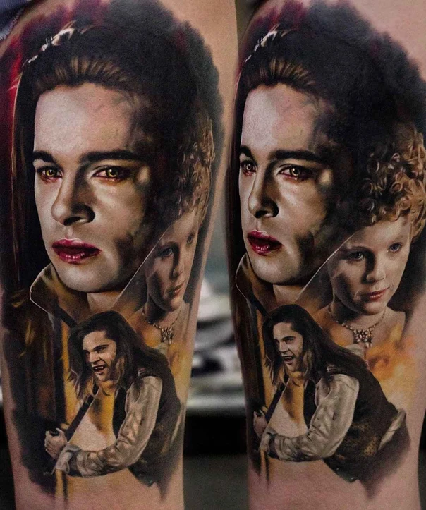 Реализм Portrait, Vampire tattoo на Бедро