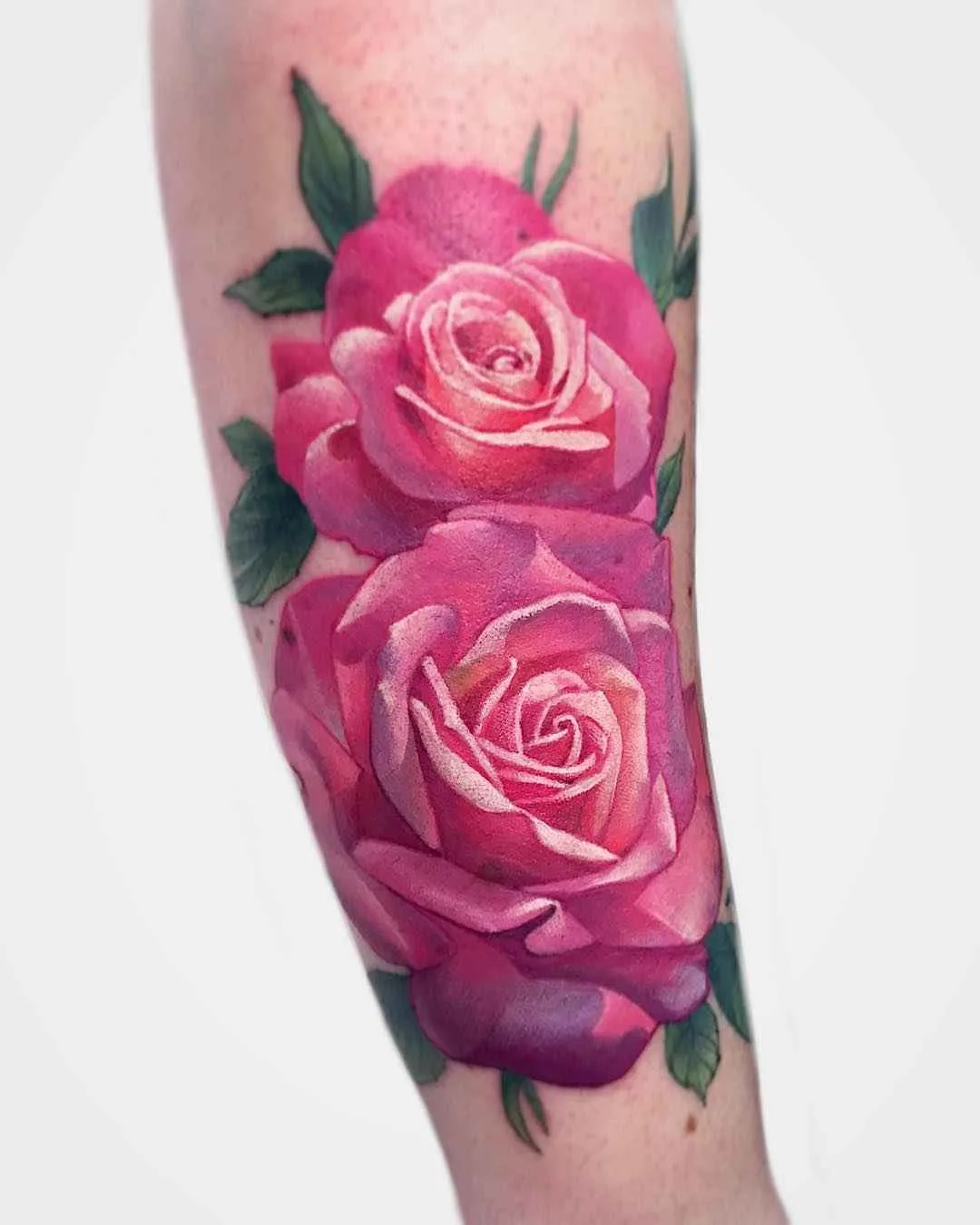 Tattoo artist Janice Bao Bao color authors style illustrative neo traditional tattoo for girls, flowers | Canada