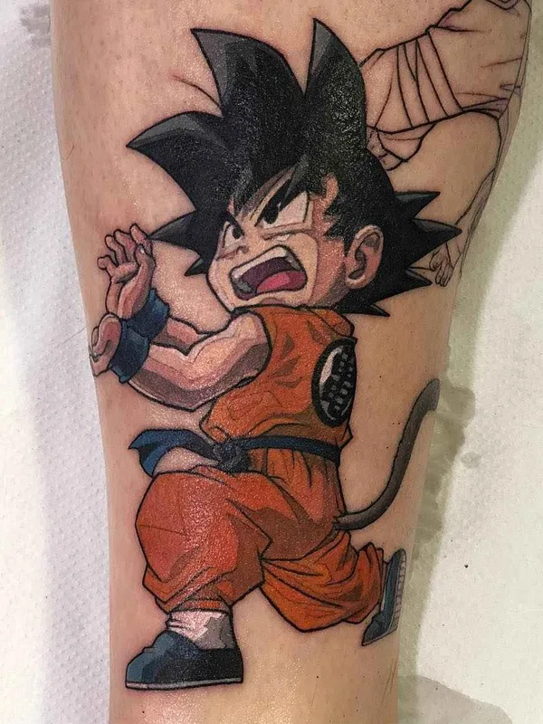 color anime tattoo on calf #18374 | Tattoo Artist Ben Banzai