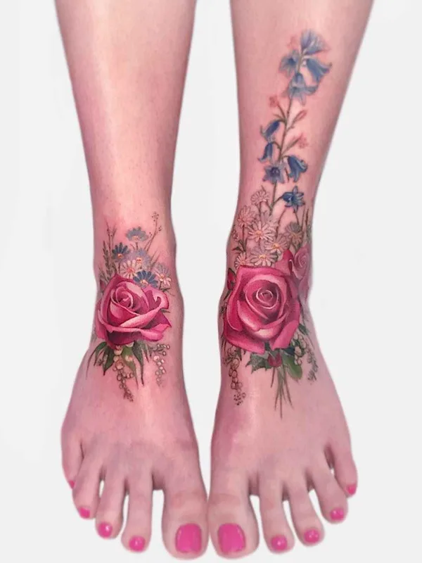 female color realism 타투 부위 foot #18662 | 타투이스트 Janice Bao Bao