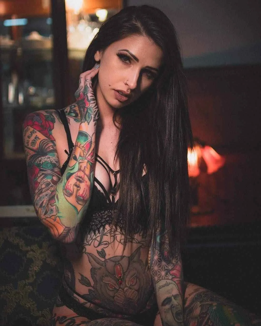 Tattooed model Angela Mazzanti, alternative photo model, inked girl | USA