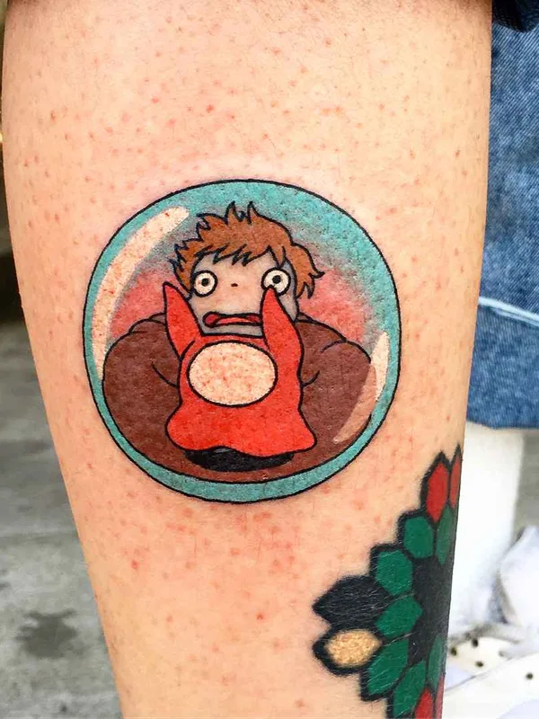 color cartoon tattoo auf calf #18811 | Tätowierer Kimsany