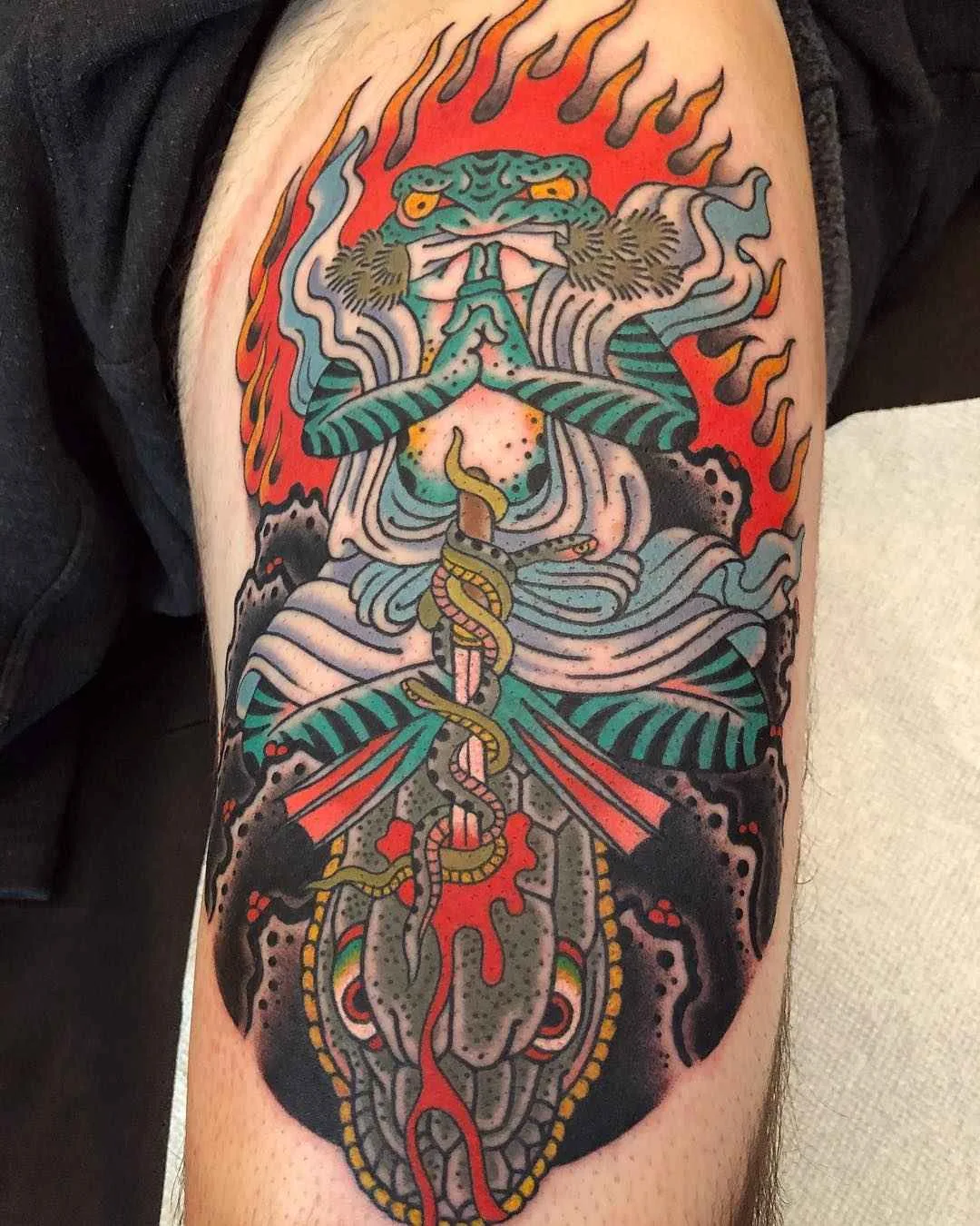 Tattoo artist Gregory Whitehead authors style color traditional tattoo | USA