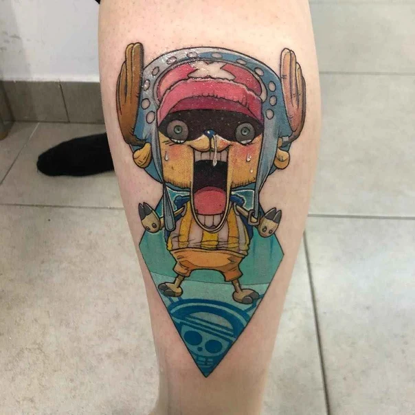 Anime Character tattoo on Calf
