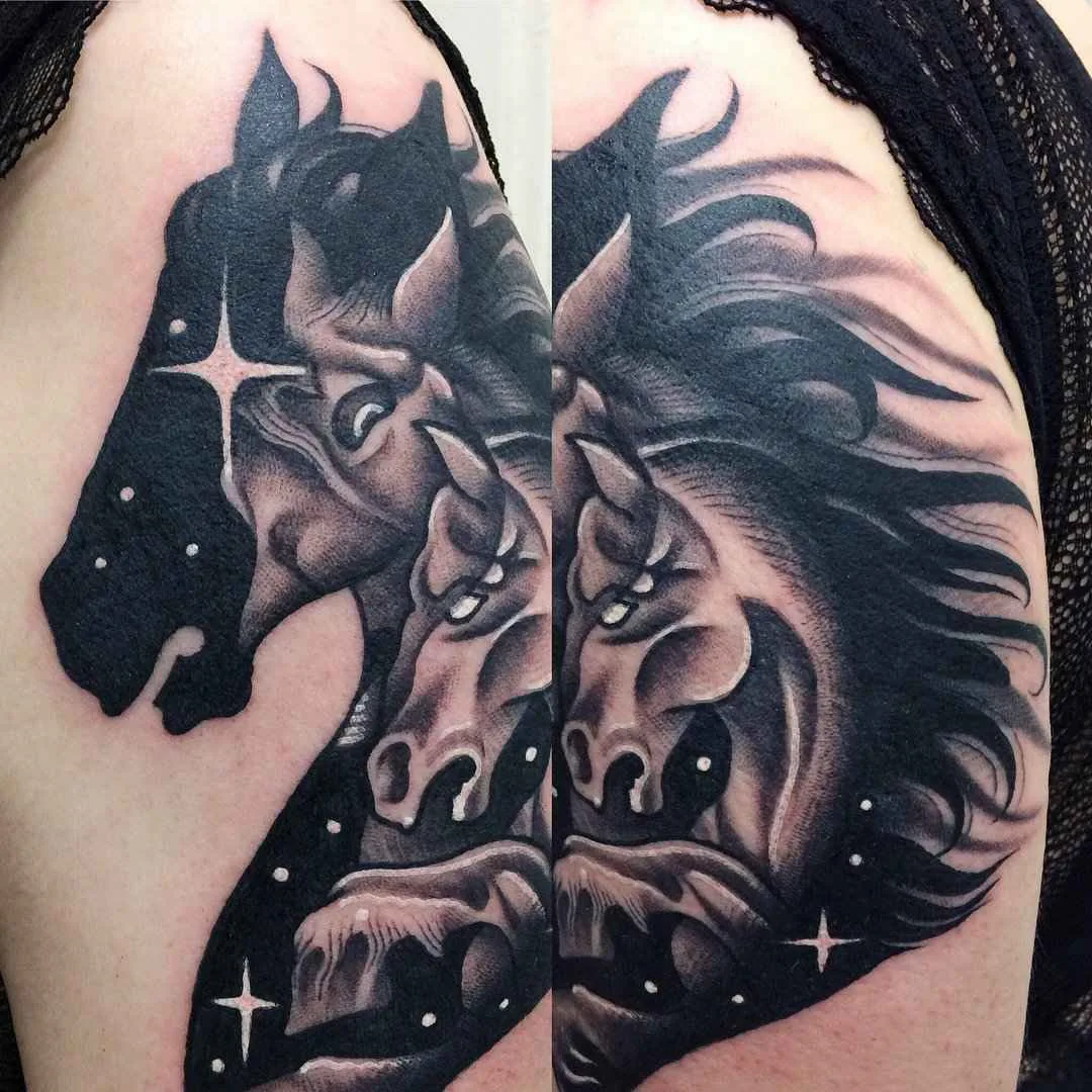 Tatuador Marcin Aleksander Surowiec autoriza estilo tatuagem colorida e preto e branco, arte tatuagem contemporânea | Polônia