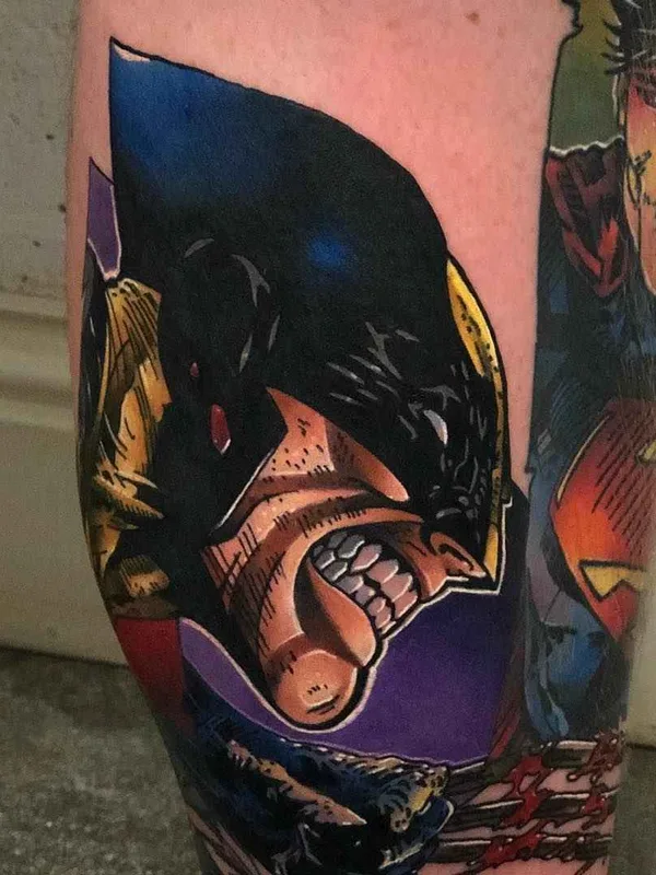 color comic Tatuaggio su calf #18457 | Tatuatore Andy Walker