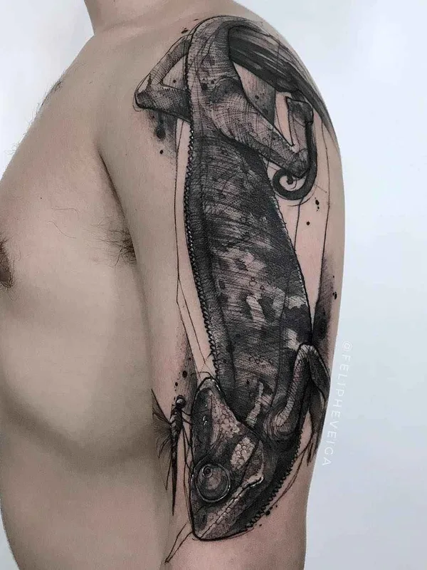 male black and grey sketch Tatuaggio su full sleeve #18842 | Tatuatore Feliphe Veiga