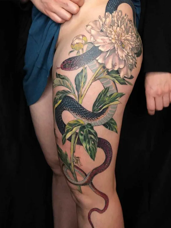 color realism Tatuagem em thigh #18895 | Tatuador Stephanie Brown
