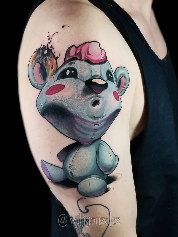 color cartoon Tatuaggio su shoulder #29427 | Tatuatore Will Gonzalez