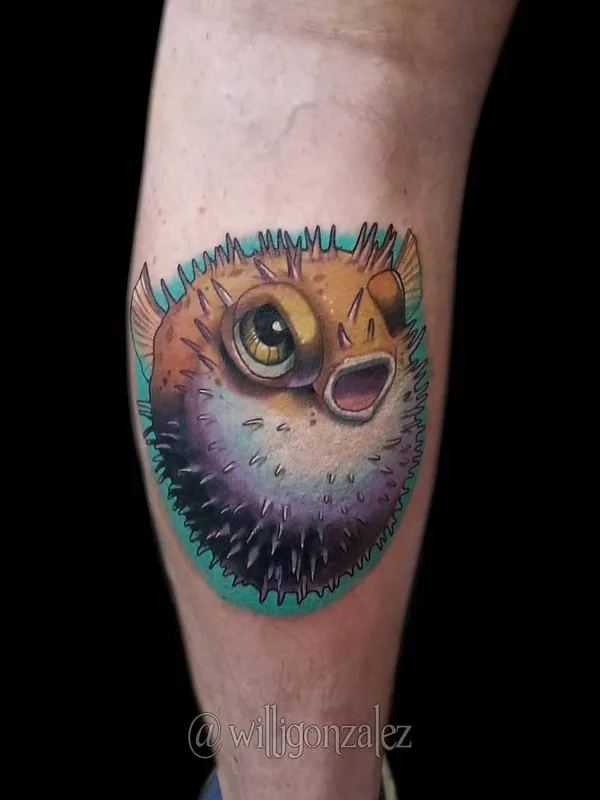 color illustrative Tatuaggio su calf #29422 | Tatuatore Will Gonzalez