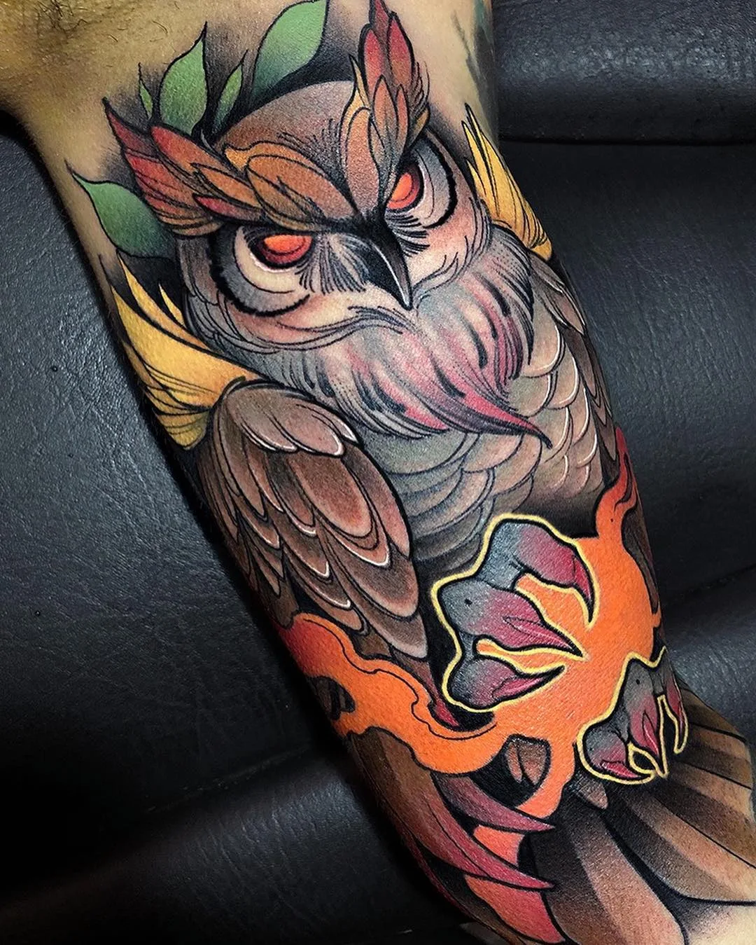 Artista di tatuaggi Juan David Rendón, tatuaggio a colori neo tradizionale | Colombia
