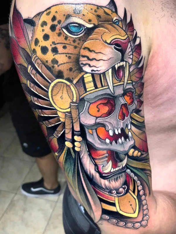 men color neotraditional Tatuagem em full sleeve #29548 | Tatuador Juan David Rendón