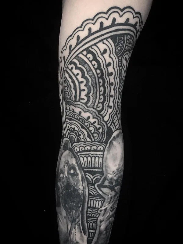 black and grey blackwork 타투 부위 forearm #29573 | 타투이스트 Diamante Murru