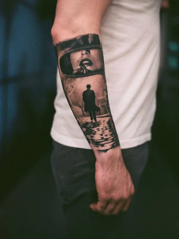 male black and grey black and grey Tatuaggio su forearm #29585 | Tatuatore Anatole