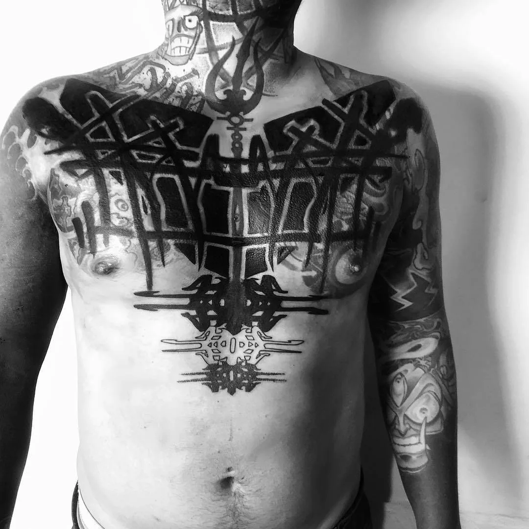 Tattoo artist Byron, author's style blackwork tattoo | Costa Rica