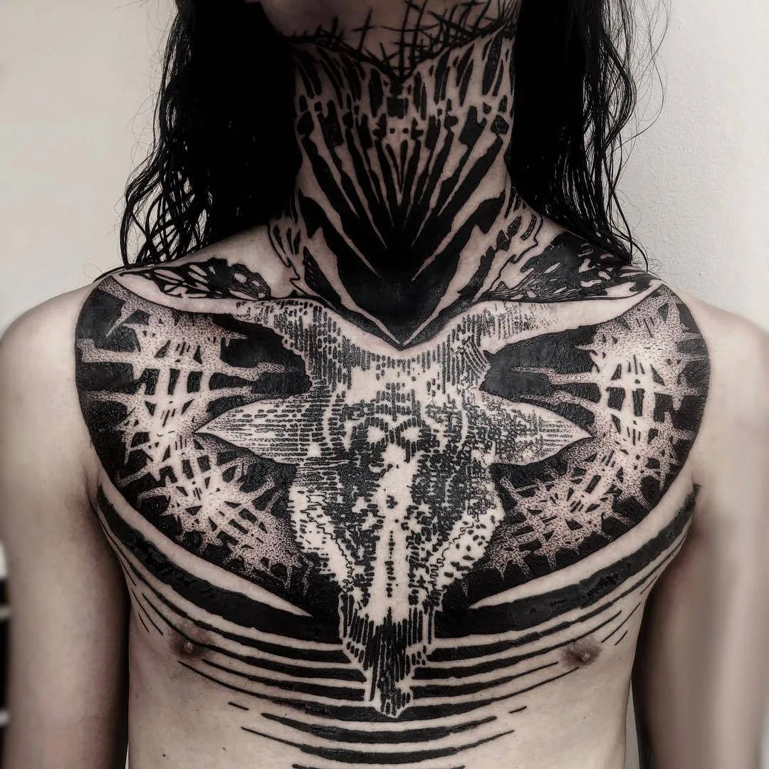 Tattoo artist Byron, author's style blackwork tattoo | Costa Rica