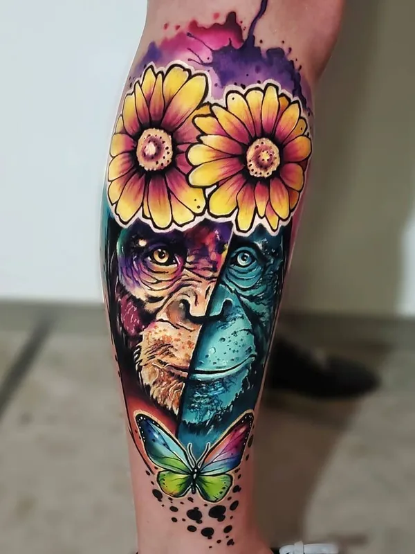 color watercolor Tatuagem em calf #29652 | Tatuador Vinni Mattos