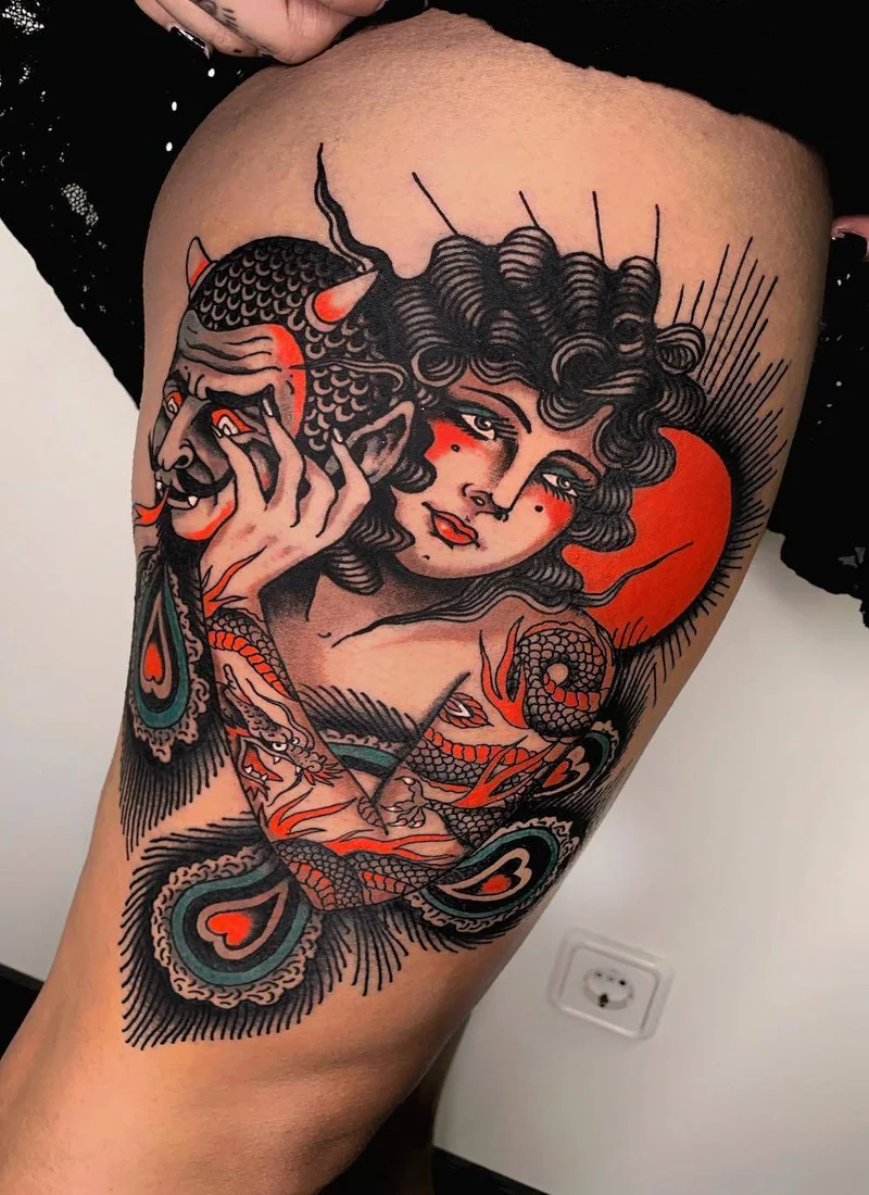 Interpreta&ccedil;&atilde;o fant&aacute;stica de um tattoo tradicional por Pablo Lillo