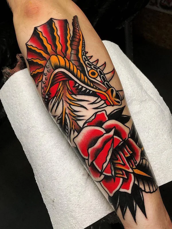 color traditional татуировка на forearm #29816 | Тату мастер Mors