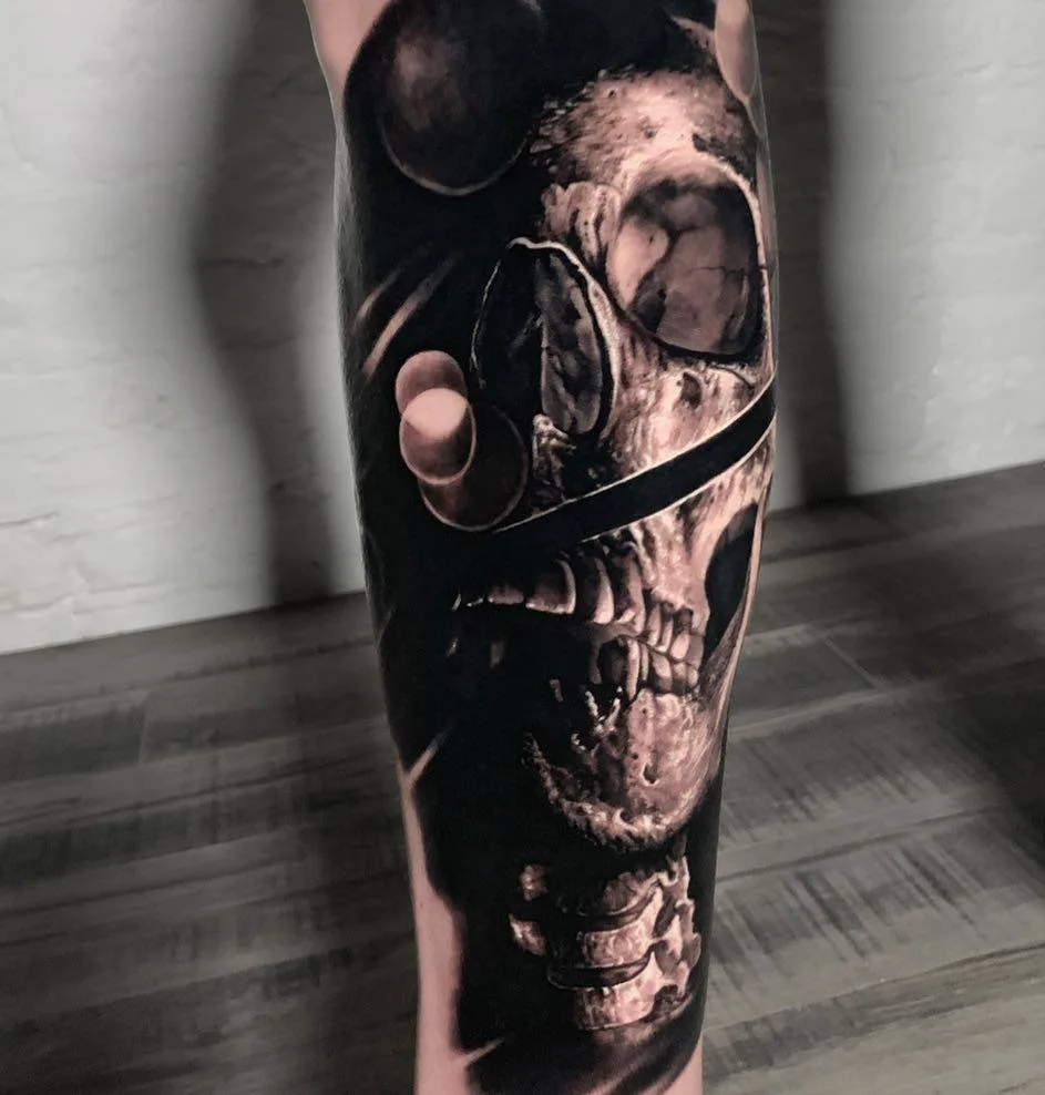 Tattoo artist Michael Perry, black and grey portrait realistic tattoo | Wisconsin, USA