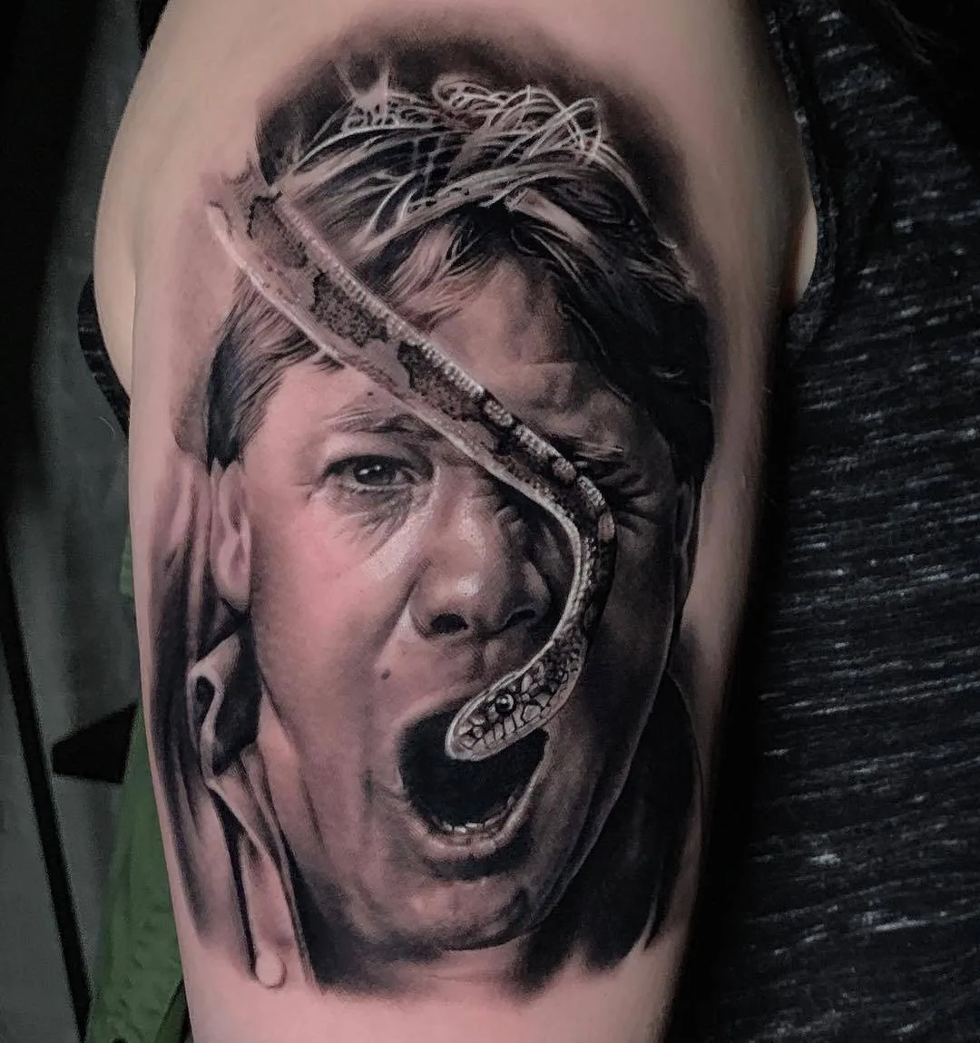 Tattoo artist Michael Perry, black and grey portrait realistic tattoo | Wisconsin, USA