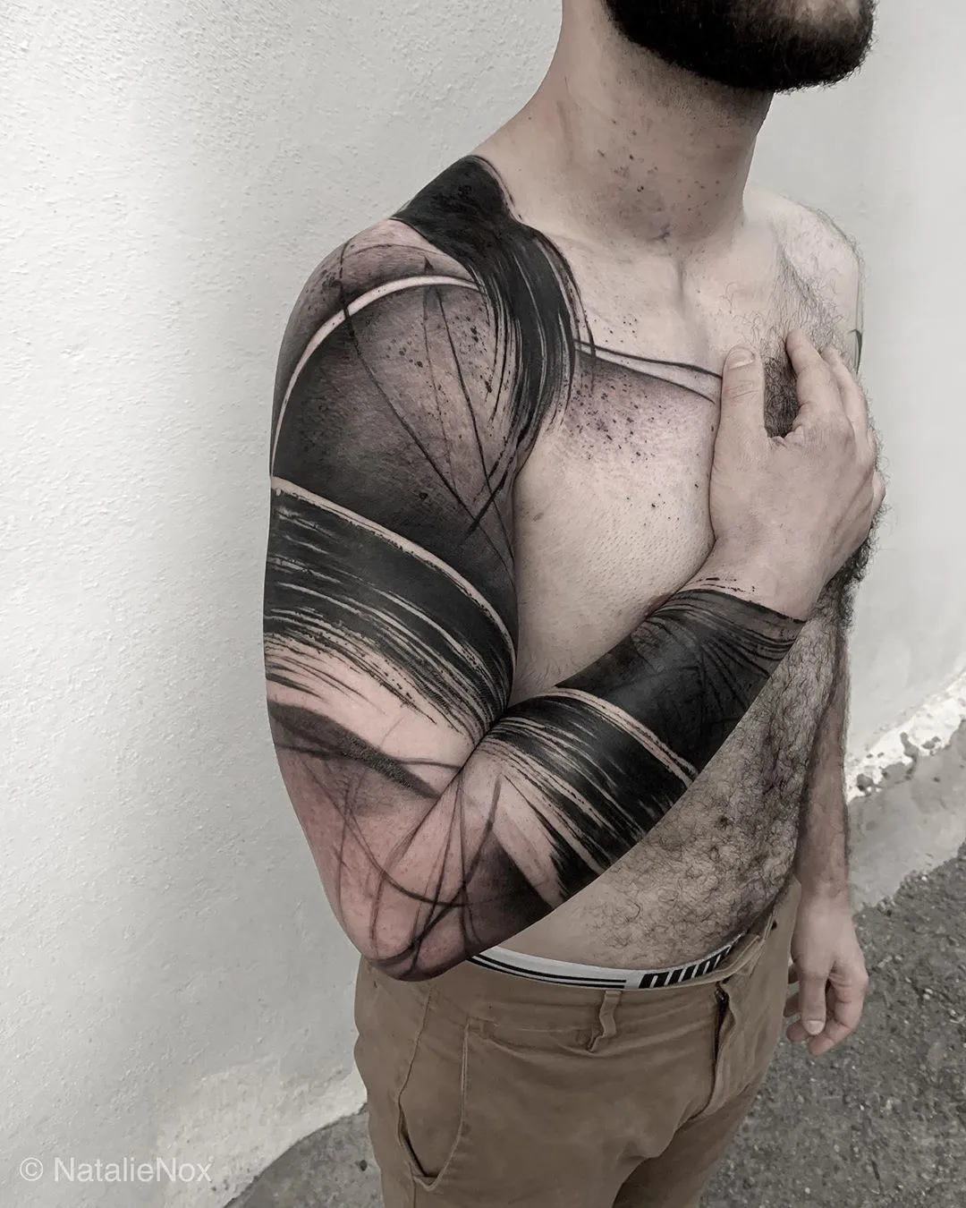 Tattoo artist Natalie Nox, black sketch tattoo, blackwork | Athens, Greece