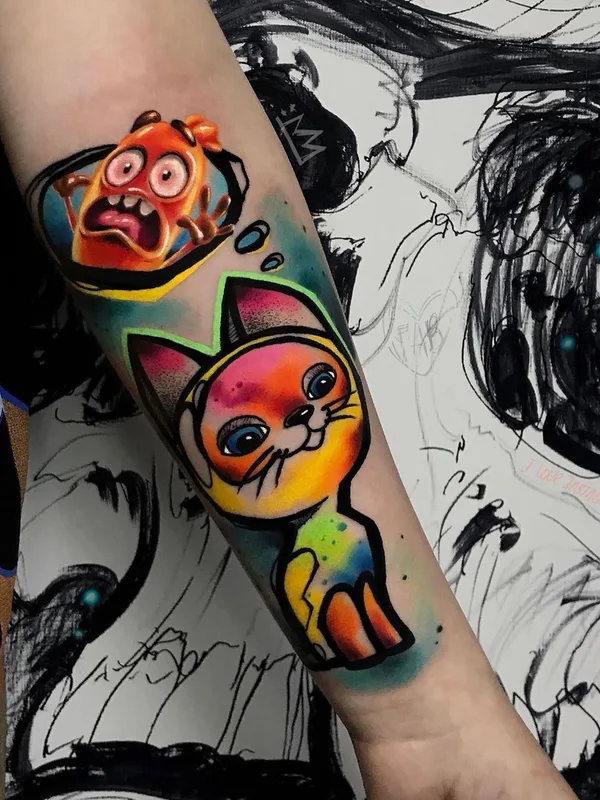 color cartoon татуировка на forearm #35748 | Тату мастер Сергей Ерёмин