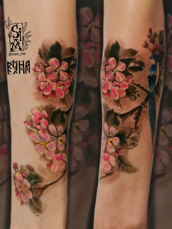 color watercolor татуировка на forearm #39199 | Тату мастер Иннокентий Siam 