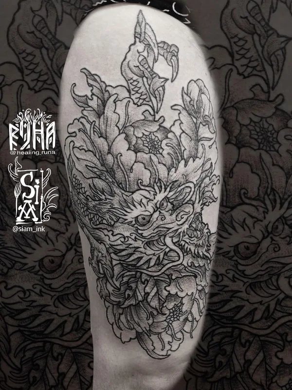 black japanese татуировка на bicep #39201 | Тату мастер Иннокентий Siam 