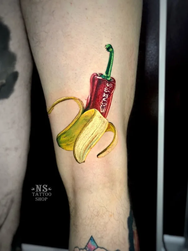 color realism tattoo on thigh #39346 | Tattoo Artist Руслан Мифтахов