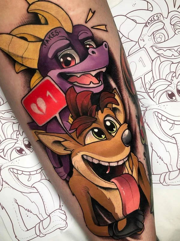 color cartoon tattoo on forearm #39359 | Tattoo Artist Yeray Perez