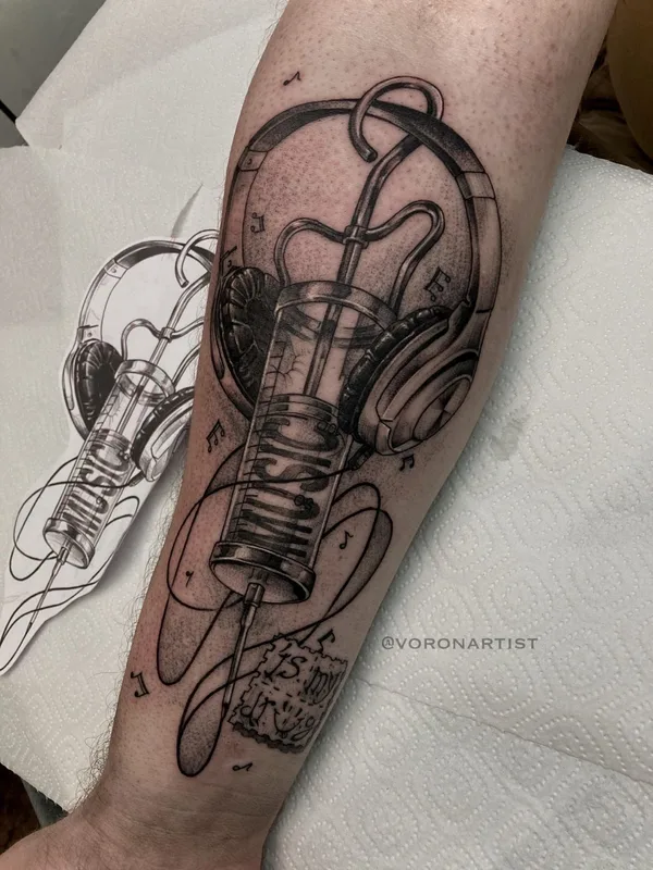 black and grey black and grey татуировка на forearm #39413 | Тату мастер Павел Ворон