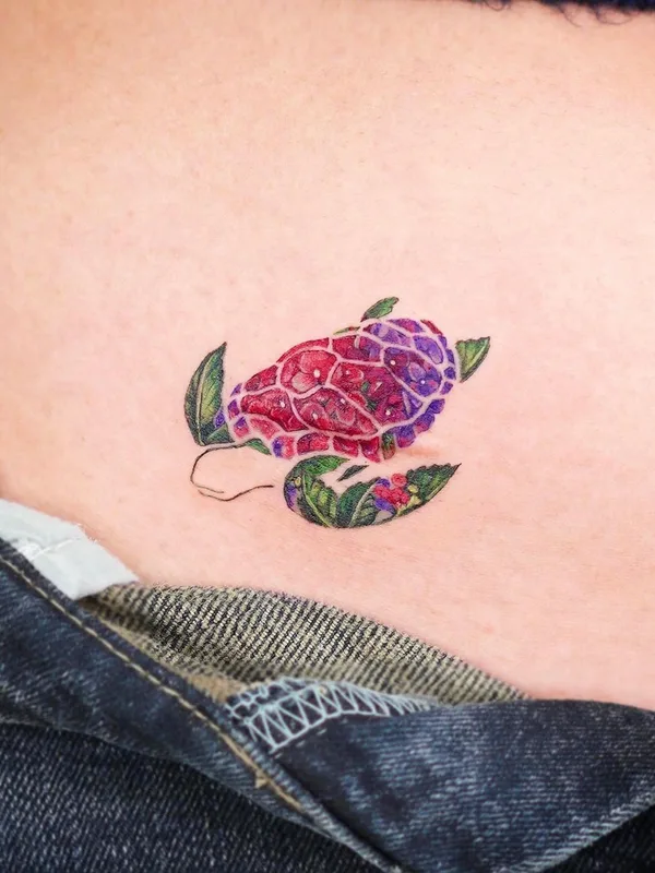 color botanic tattoo on stomach #53588 | Tattoo Artist Fluffyattoo